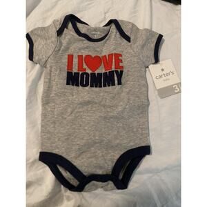 Nwt Carters I Love Mommy Top Shirt Newborn & 3 Months Short Sleeve 100% Cotton